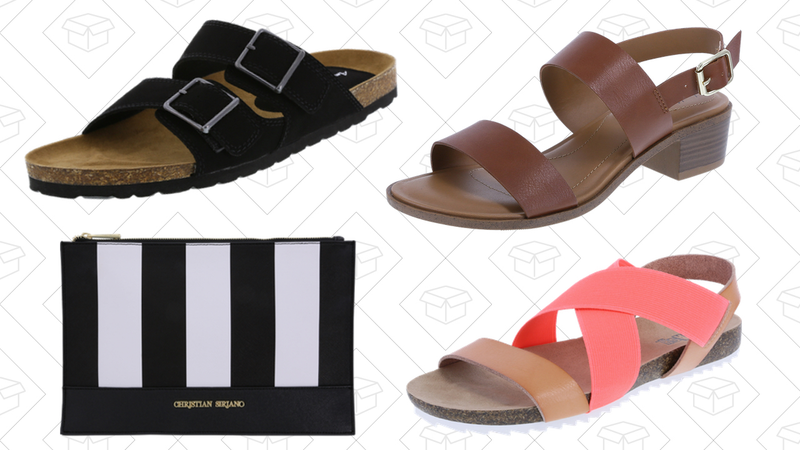 Robyn Flat Slide, $16 | Christian Siriano for Payless Paige Pouch, $8 | Wednesday Block Heel, $16 | Rocco Stretch Sport Flat, $8